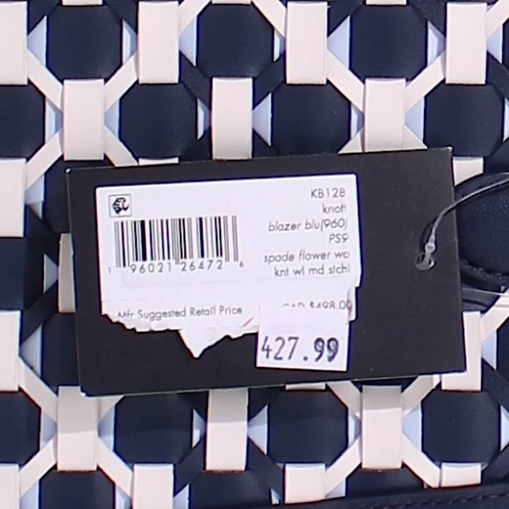 Kate Spade Knott Woven Spade Flower Medium Satchel In Blazer Blue